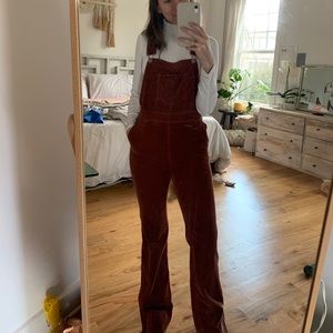 Anthropologie Flare Corduroy Overalls